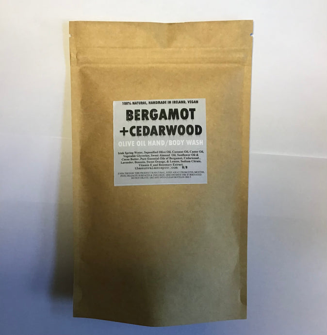 Bergamot And Cedarwood Olive Oil Hand and Body Wash Refill Pouch
