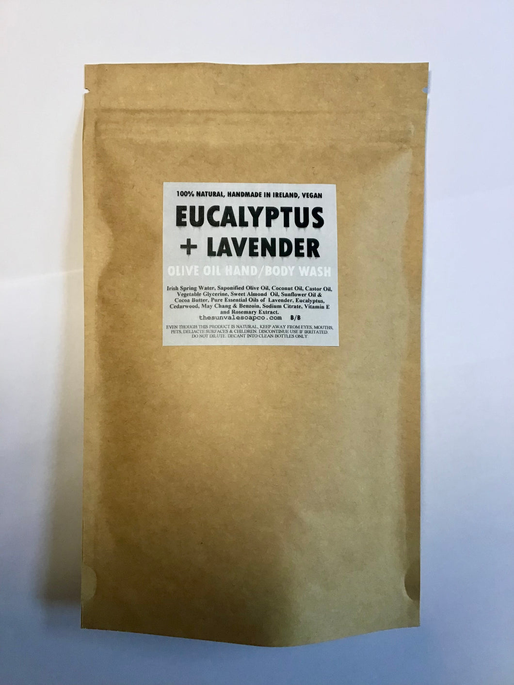 Eucalyptus and Lavender Olive Oil Hand and Body Wash Refill Pouch