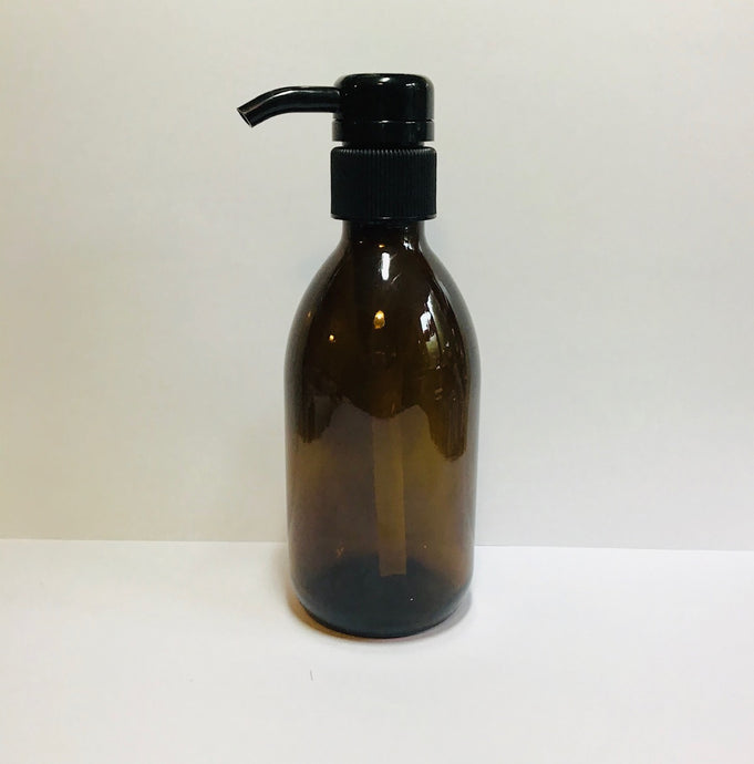 Amber Glass Liquid Hand Soap Pump Bottle